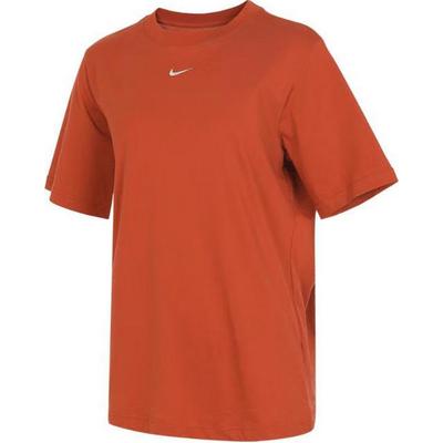 Essentielles Bequemes Einfaches Weiches Rundhals Kurzarm T-Shirt Damen Tops Orange FD4150-842