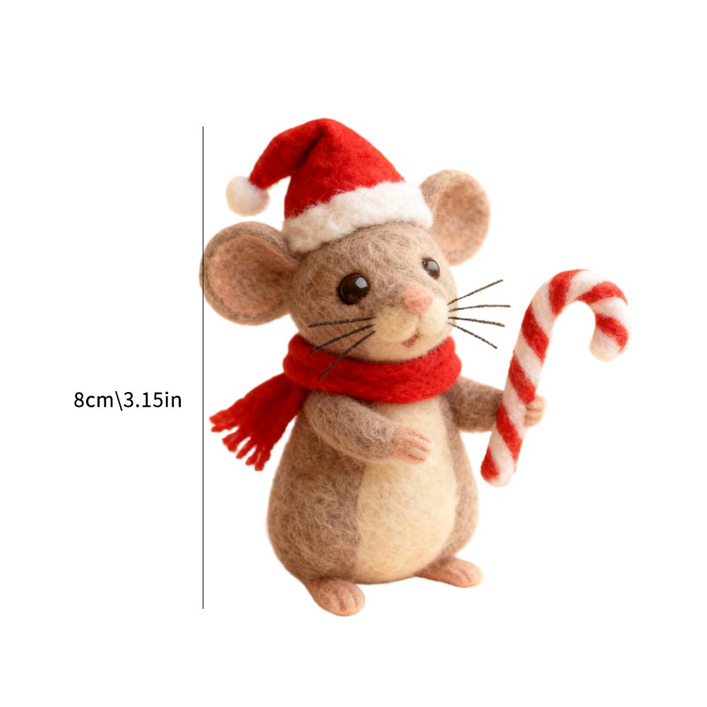 8cm Handmade Felt Mouse Ornaments For Christmas, Festival Atmosphere Decoration Props, Cute, Fun, And Festive Gifts