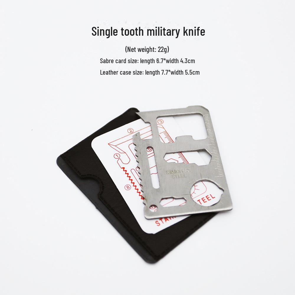 11-in-1 Multifunctional Outdoor Camping Tool Card: Swiss Army Knife Card & Life-Saving Tool