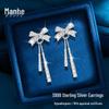MANHE Women's S999 Sterling Silver Stud Earrings