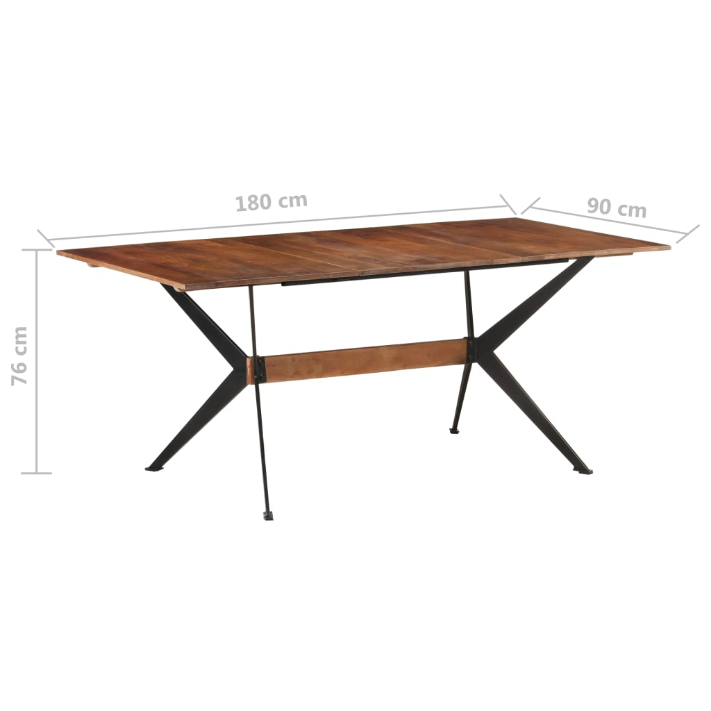 Dining Table 180x90x76 Cm Solid Mango Wood