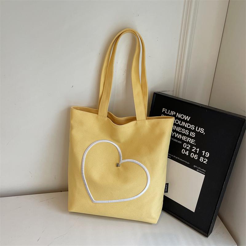 Love Canvas Bag Women's Large Capacity Tote Bag Commuter Underarm Bag