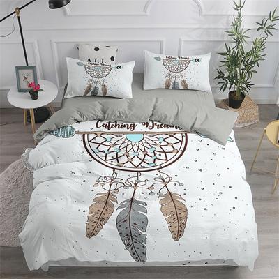 Biely obliečka na paplón Dreamcatcher Mikrovlákno Bohémska potlač Kráľovská posteľná súprava Pre dievčatá Dospelých Mäkká prikrývka s obliečkou na vankúš