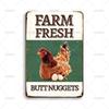 Vintage Chicken Metal Tin Sign Ideal Gift X Inch Funny Farm Fresh Butt Nuggets Wall Poster Metal Signs for Farm Garden Home