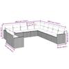 Vidaxl 11-Cz. Garden Furniture Set With Cushions, Grey Rattan Pe