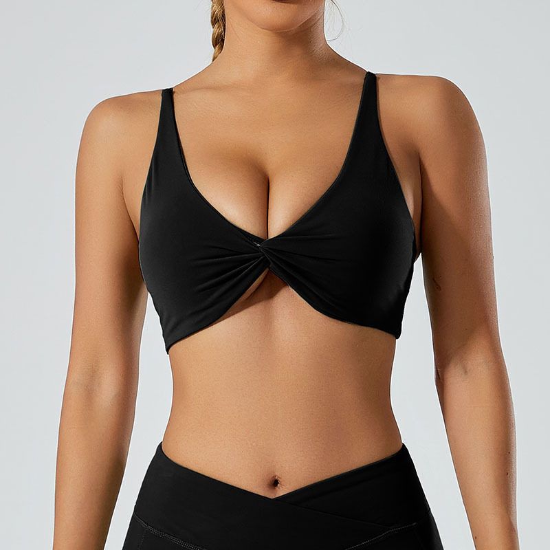 

Fashion Nude Feel Workout Bra Sling Bubble Wrap Tight Quick-Drying Yoga Clothes Outdoor Running Beauty Back Exercise Underwear Women M Shadow Black
