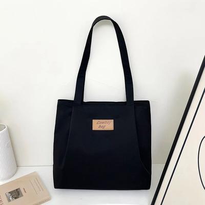Sacs à bandoulière simples de couleur unie pour femmes Grand sac fourre-tout décontracté pour dames Polyvalent pour l'extérieur Étudiant Cours Travail Sacs à main