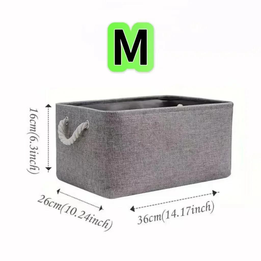 Folding Fabric Storage Basket With Handle Large Capacity Sundries Storage Organizer for Kids Toy Clothing Socks Storage Basket