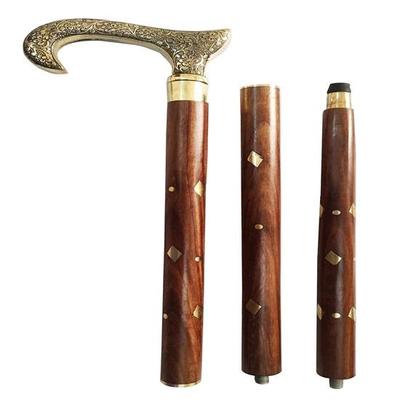 Walking Stick with Brass Handle, Gift for Old Age People 91.44 Cm