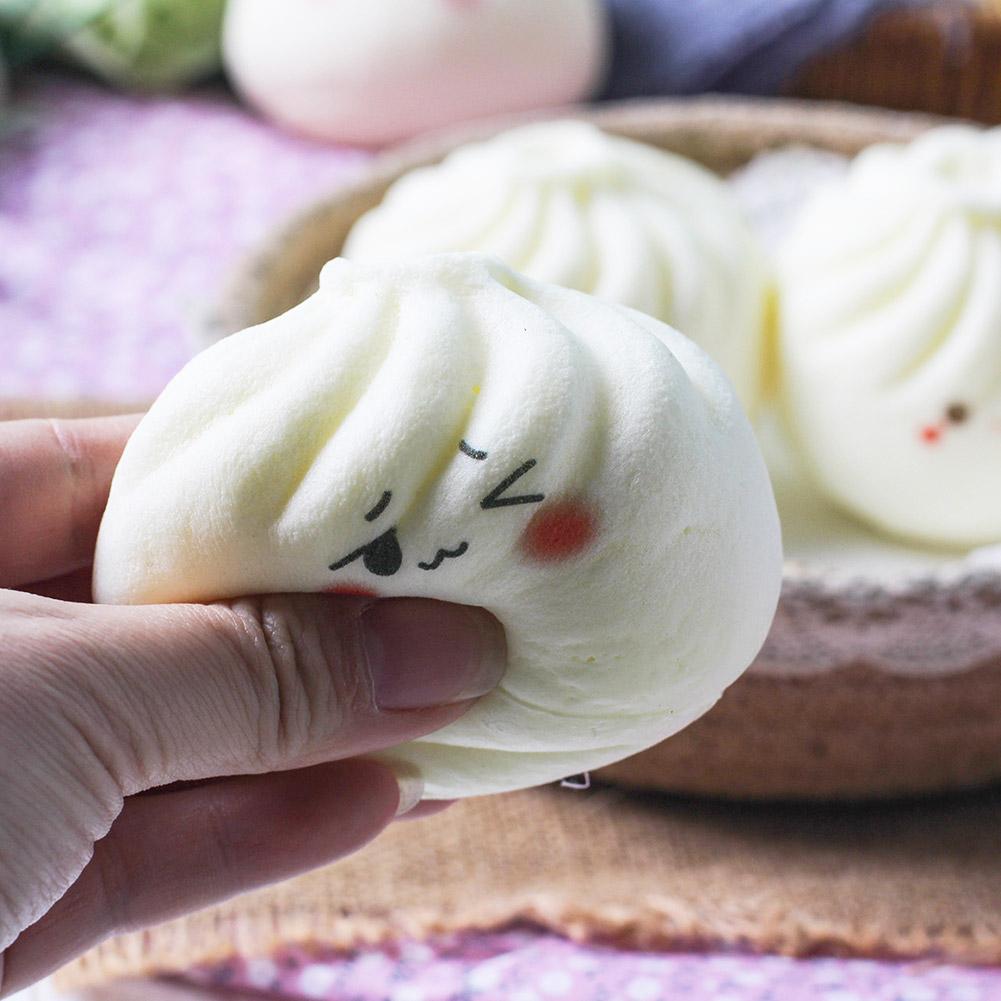 Cute Steamed Bun Stress Relief Toy Kawaii Dumpling Food Sensory Fidget Toy Anti Stress For Kids Adult Gift