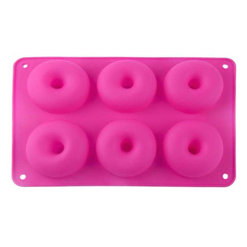 6 Hole Silicone Donut Mold DIY Cookie Chocolate Mould Non-Stick Cake Dessert Bakeware Heat Resistant Baking Pastry Tools