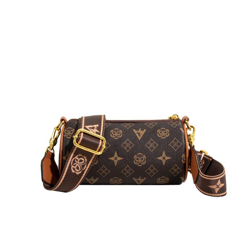 Old flower cylinder bag new trendy fashion retro shoulder messenger bag Internet celebrity live stream foreign style pillow bag small bag