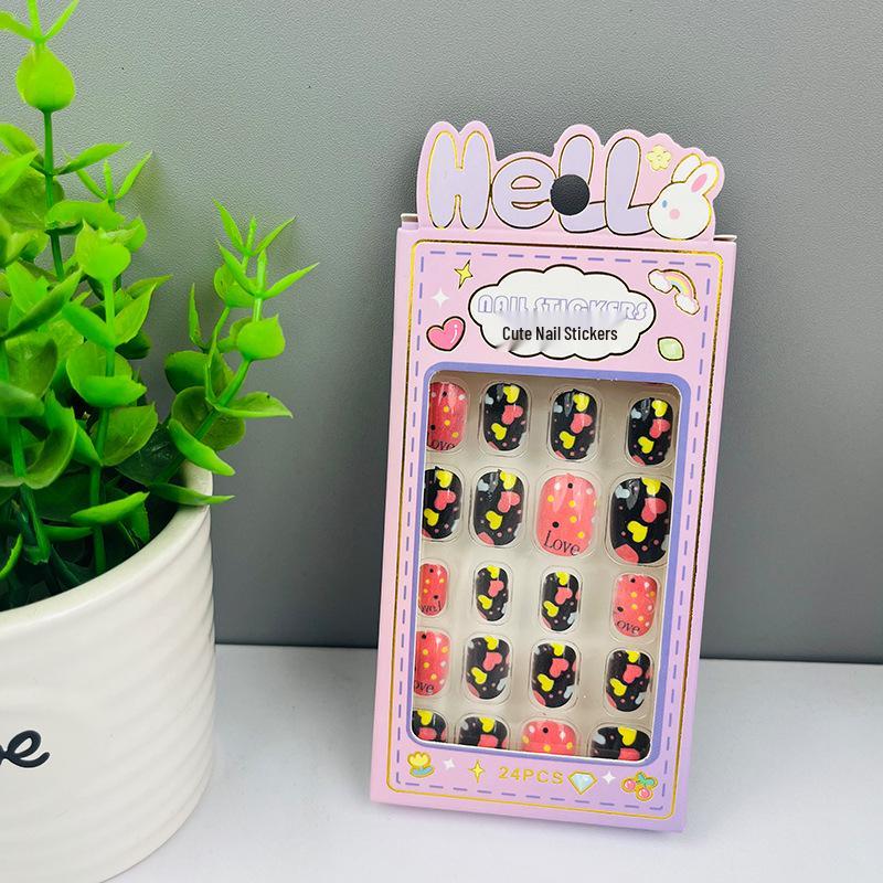 Children's Wearable Custom Nail Stickers - Cute European & American Jelly Glue Fingernail Tips