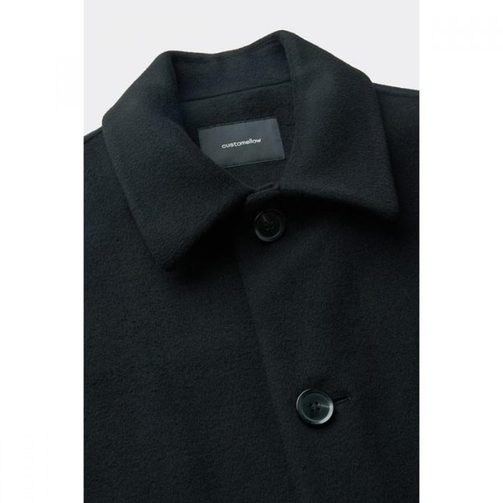 CuStomellow Men S Black caShmere Blended Balmacaan Coat Cwcaw25611bkx