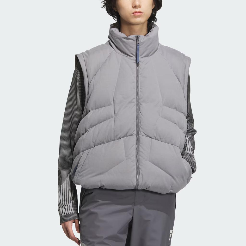 Adidas FW24 FUSTL Series P DJK Mid Removable Logo Warm Sports Casual Down Jacket Men Jacket Gray JM6174