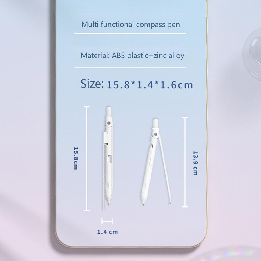 4-in-1 Multifunctional Metal Compass - Professional Geometry & Drafting Tool for Engineering Students, Architects & Math Classro