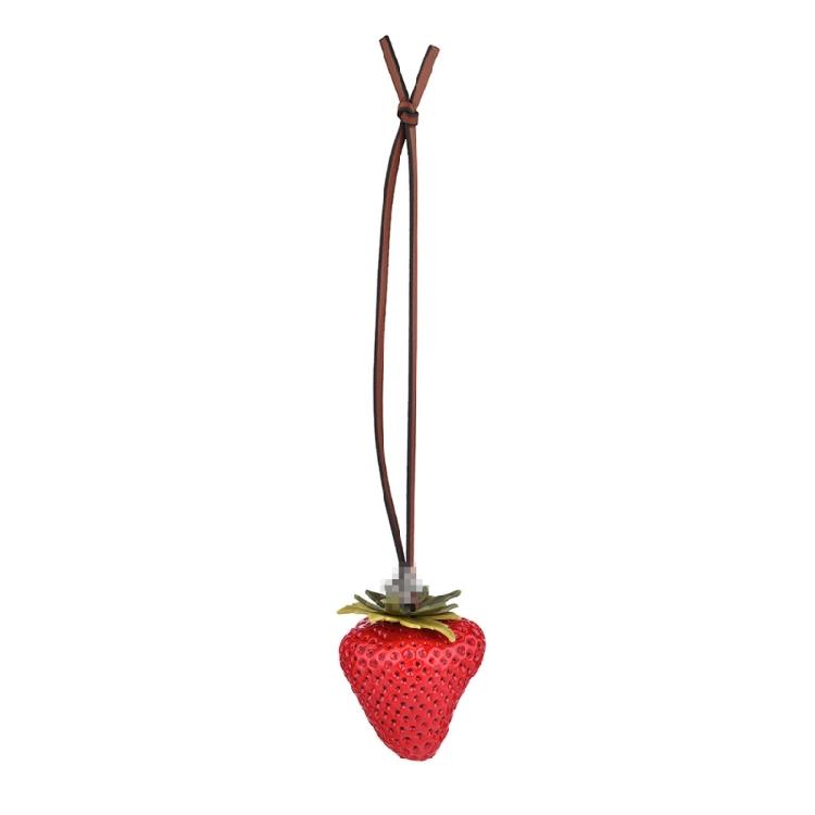 Playful Strawberry Bag Accessory Keychain Fruit Pendant Keyring Accessories Handmade Key Holder Resin Ornament