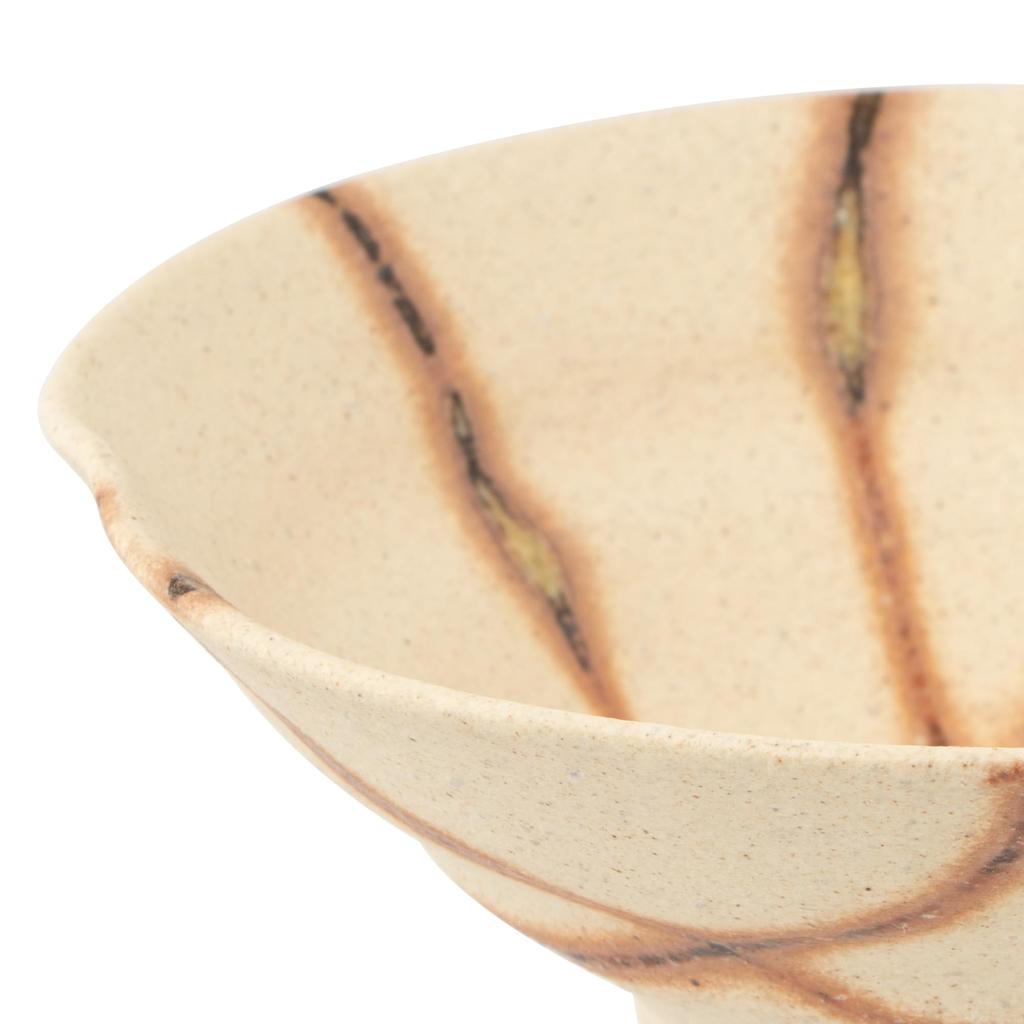 Marui Seito Shigaraki Ware Hechimon Small Bowl, Approx. 11cm Diameter, Fireplace, Ivory, MR-3-4076