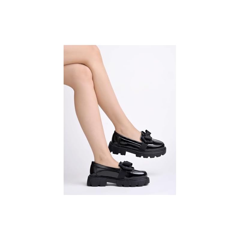 Shoetopia Women'S Flat Loafers Black