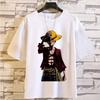 T-shirt One Piece 2026 Bianca Cotone Anime Tee Monkey D Luffy Poster Wanted Taglia $3b Testo Marinaio Stile Manga Giapponese