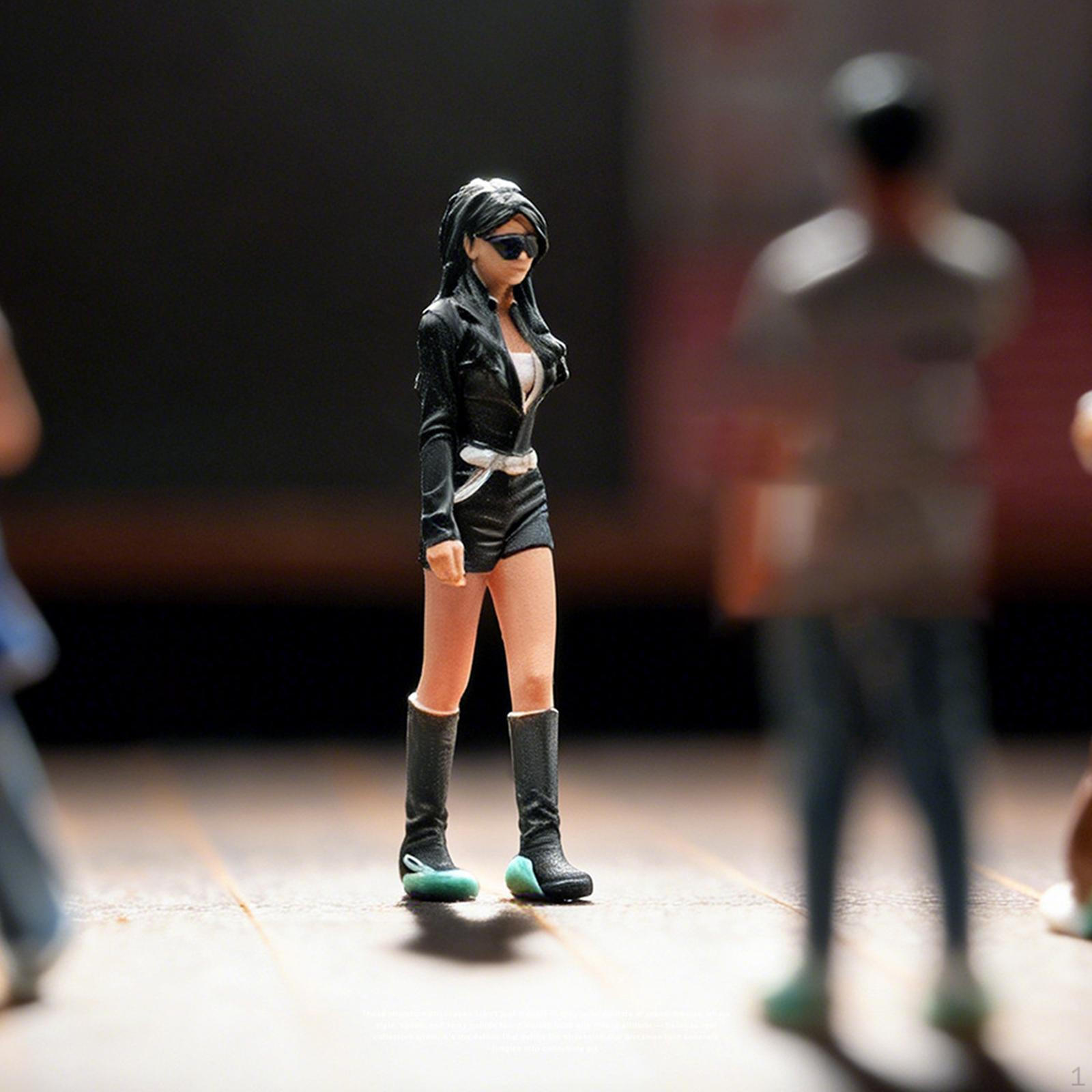 

1/64 Scale Miniature Female Figure Mini Photography Prop Tiny DIY Scene Collection Ornament