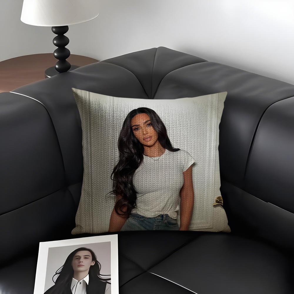 

KKim KardashianN Star Cushion Cover Natural Linen Organic Fabric DoubleSided Printing Sofa Home Decor Gift Pillow Case 30x30cm