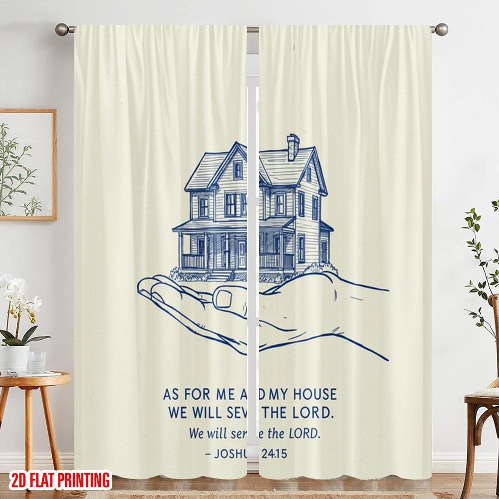 2pcs 2D flat printing Window Treatment Curtains House Serve Lord Joshua_a Polyester Without Electricity 0 Perfect for