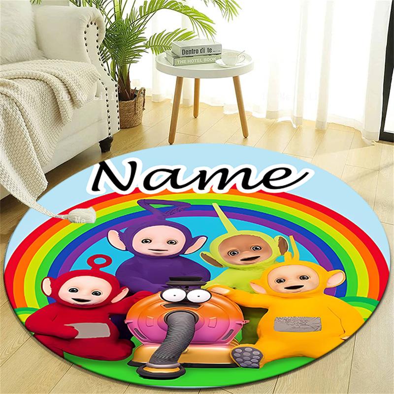 Personalized T-Teletubbies Round Chair Office Rug - Perfect for Mat, Office Chair & More - Ideal Gift for Birthdays and Holidays
