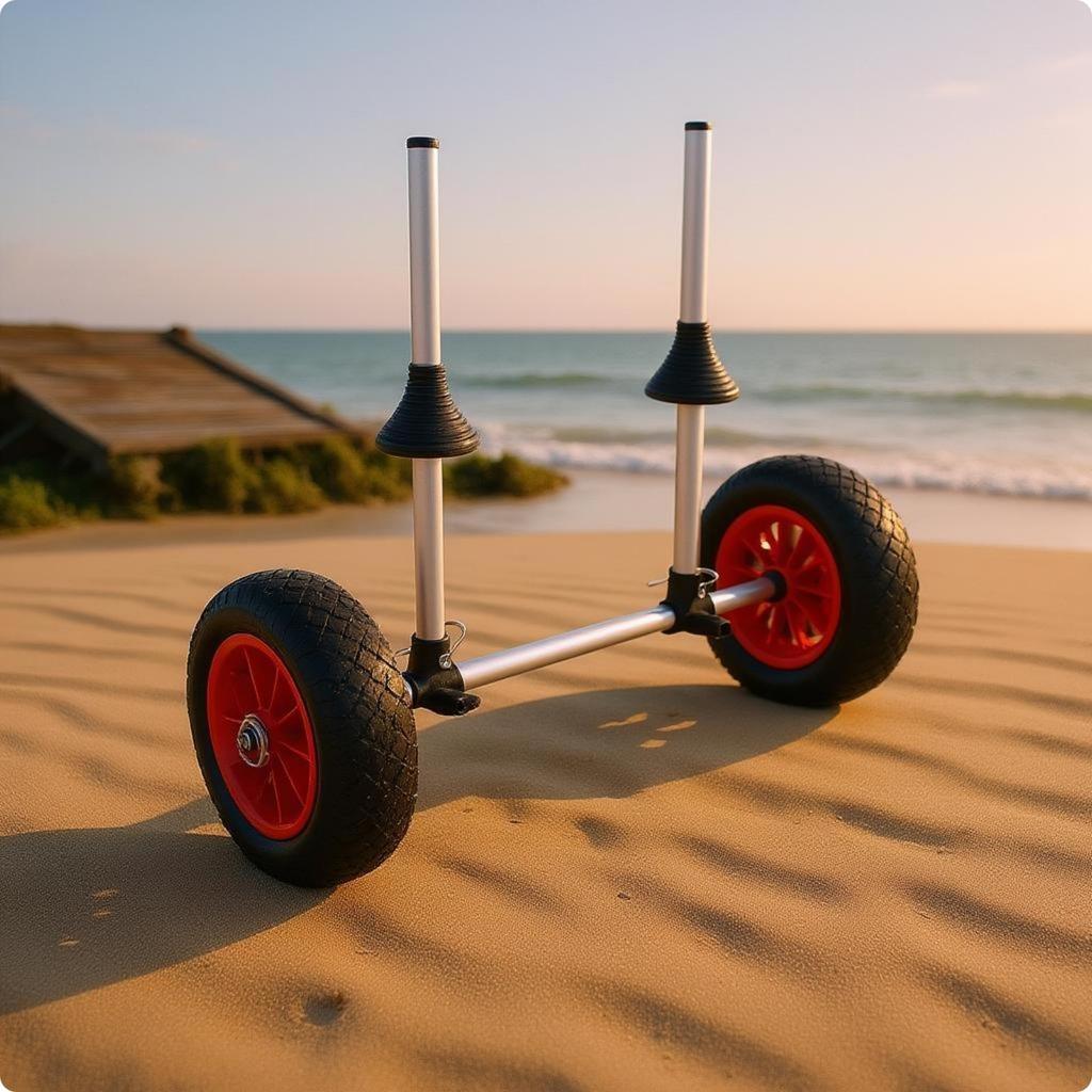 Sit on Top Kayak Cart Adjustable Two Wheel Rubber Wheels Boat Carrier