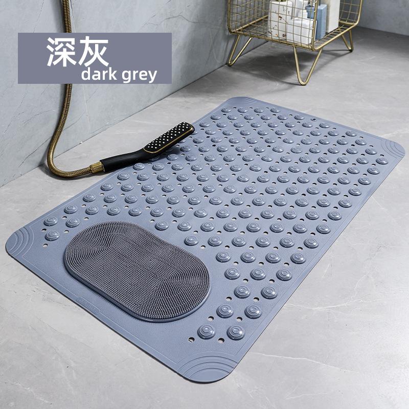 Solid Color Non-Slip PVC Bath Mat Massage Feature Waterproof Toilet Floor Mat with Eco-Friendly Hair Generation for Hotels