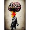 Pittura Diamante Fai da Te 5D Punto Croce Ricamo Arte Classica Banksy Ragazza con Orecchino di Perla Trapano Rotondo Completo Decorazione Casa Arte da Parete Regalo