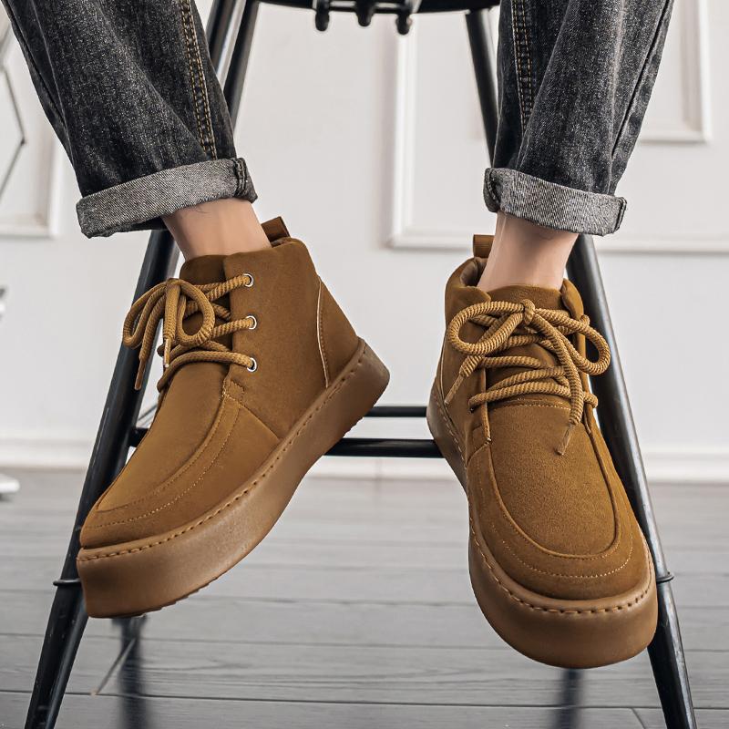Winter Suede Leather Men Shoes Lace Up Casual Shoes Men Sneakers Breathable Footwear Comfortable Male Sports Tenis Masculino