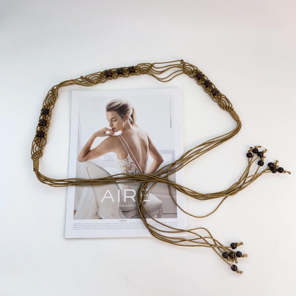 Ethnic Style Woven Women'S Belt With Skirt Retro Fringed Decorative Thin Waist Chain Dress Waist Personalized Accessories