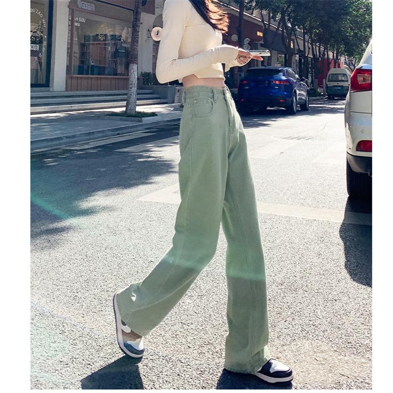 Spring 2022 Womens Fashion High Waist  Women's Wide Leg Jeans Baggy Woman Denim Straight Long Pants Jean Mom Jeans Trousers
