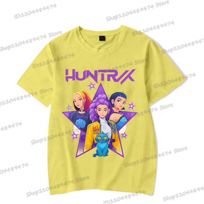 Vintage Kpop Demon Hunters Anime T-shirt Rumi Zoey Mira Print T Shirt Harajuku Cartoon Kpop Demon Hunters Teenage Girls Tshirts