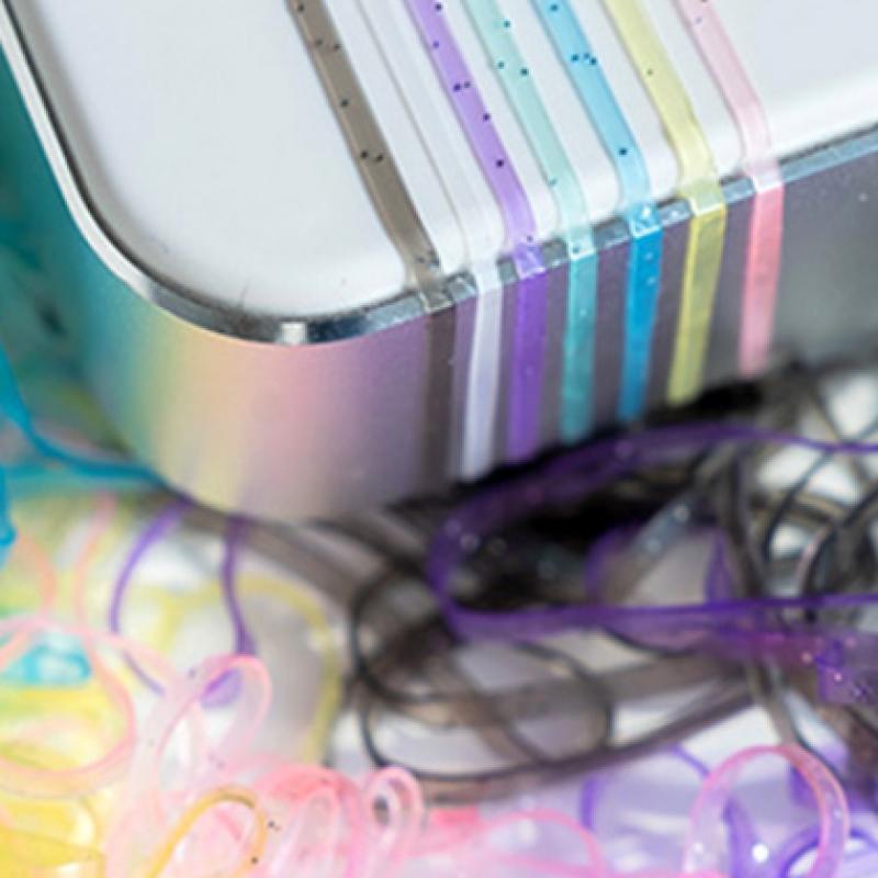 Daiso Glitter Pastel Color Tpu Bands  Pack Of 120