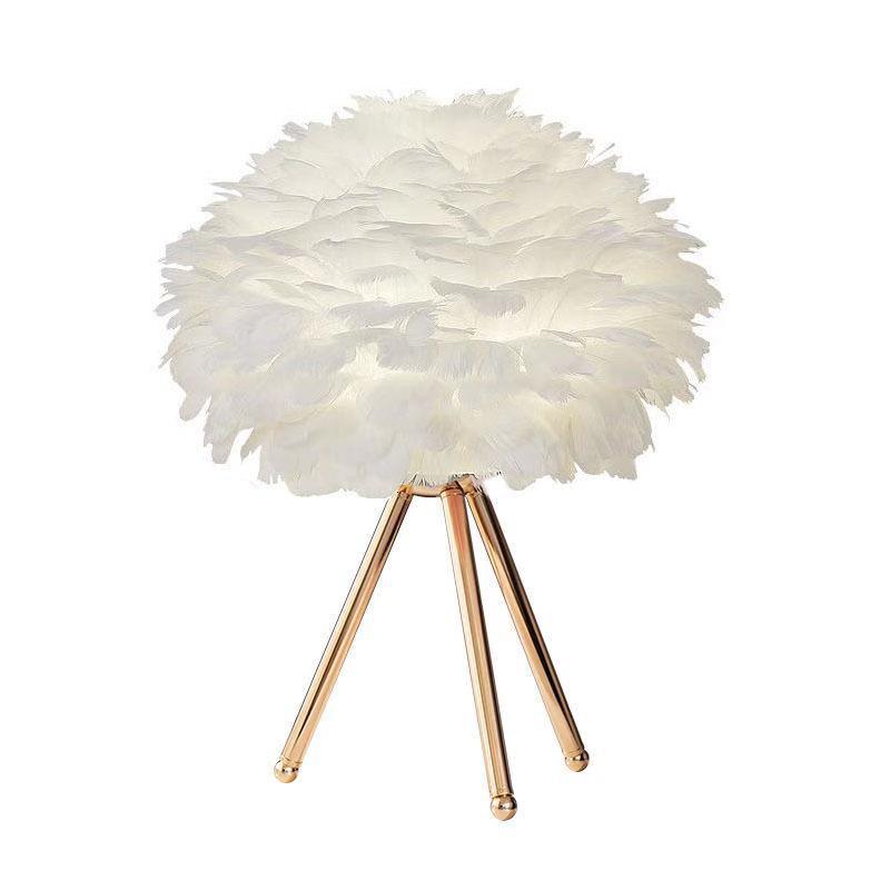 Nordic Gold Dimmable LED Feather Desk and Bedside Lamp