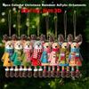 8 Pieces Colorful Christmas Deer Wooden Ornament Pendants, Christmas Tree Hanging Decorations Holiday Party Ornaments