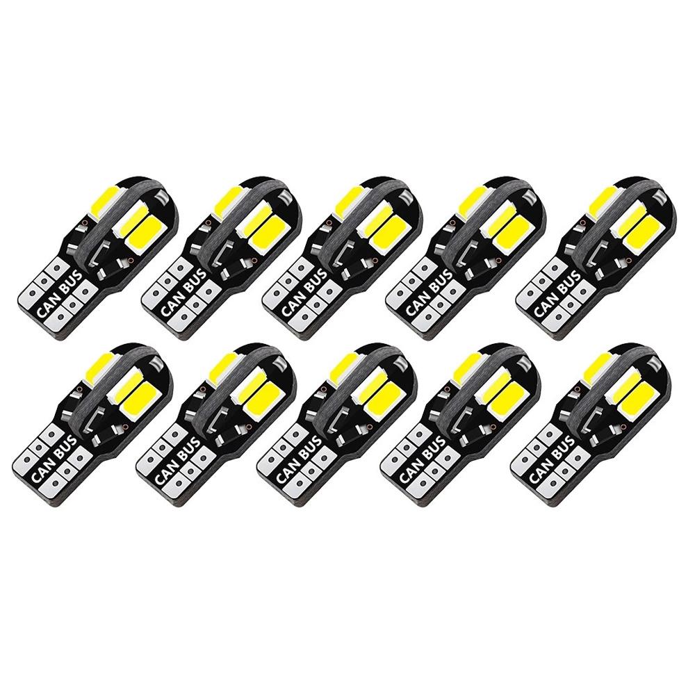 20PCS W5W T10 LED Bulbs Canbus 5730 8SMD 12V 6000K 194 168 LED Car Interior Map Dome Lights Parking Light Auto Signal Lamp Bulbs 7