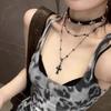 Y2K Spicy Girl Dark Star Leather Choker Necklace - Pure Desire Clavicle Chain