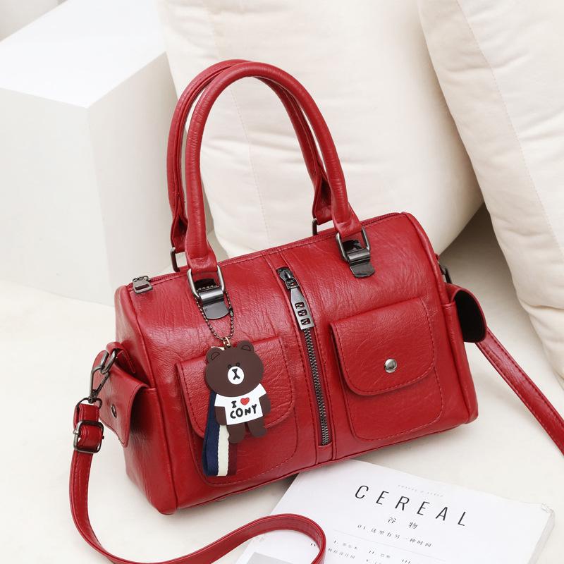 SCIONE Fashion Women's Handbags Pure Color Steel Clip Women's Bags Large Capacity Bags