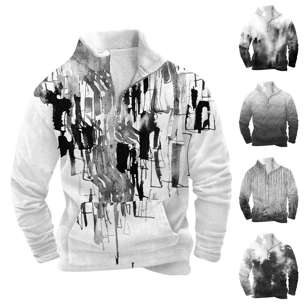 Kevadine ja sügisene meeste seisva kraega dressipluus on vabaaja kampsunid