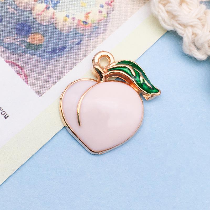 3D Fruit Drip Oil Alloy Pendants: Cherry, Watermelon, Grape Charms - Mixed 20K Gold