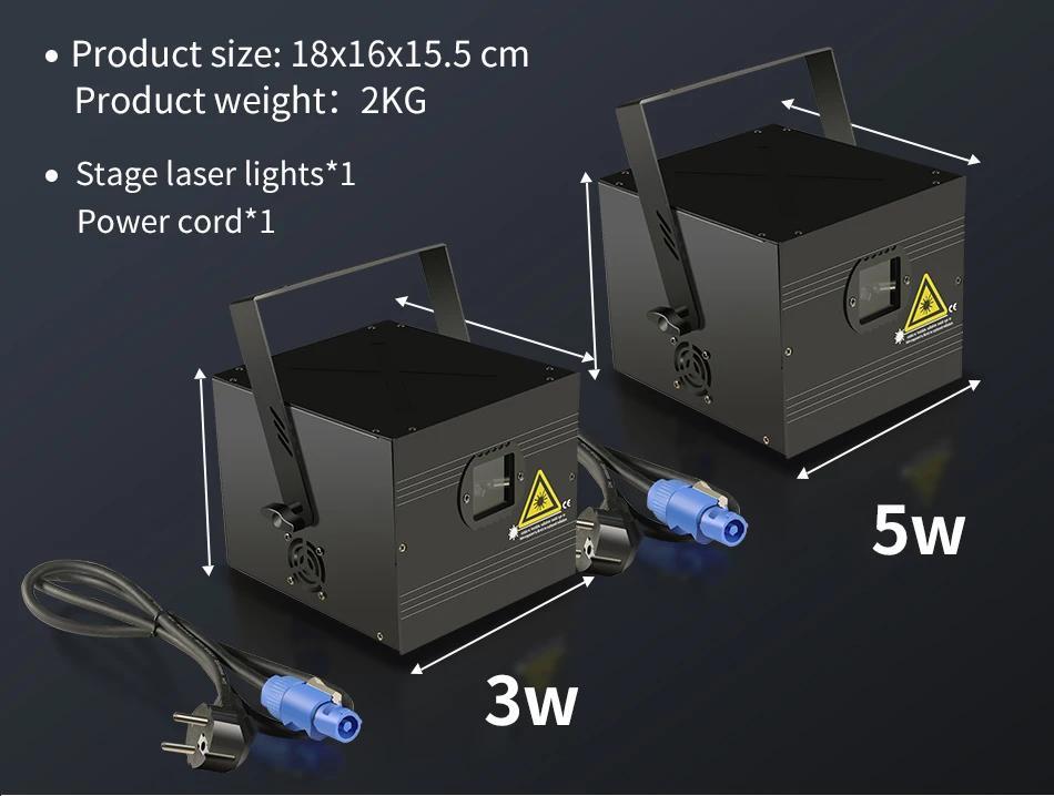 RGB Animation 1W 2W 3W 4W 5W Beam Scanner Stage Laser Light Bluetooth Control Projector DJ Disco Bar Club Party Dance Wedding