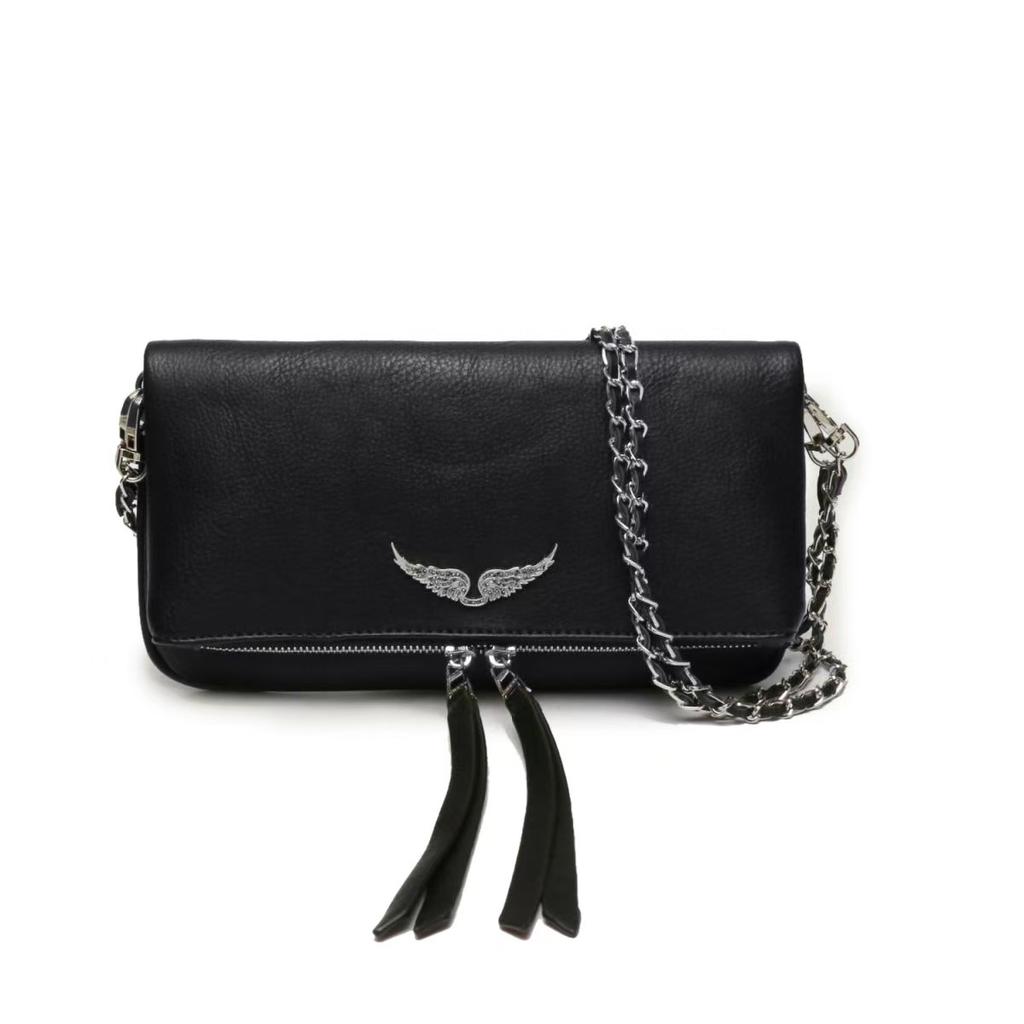 2026 New Fashionable Women's Crossbody Bag Black PU Retro Shoulder Bag Luxury Design Casual Women's Envelope Bag