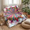 Colorful Mandala Design Blanket Personalized Name Flannel Blanket Soft Cozy Plush Throw for Sofa Bed Lightweight Home Decor