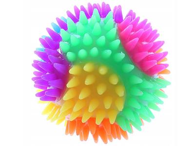 Rubber Colorful Glowing Ball FOR Children Hedgehog with Spikes 6 Cm Lights Up