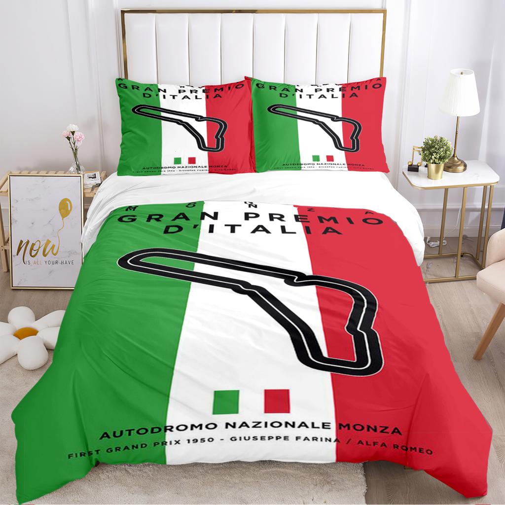 F1 International Track Duvet Cover Comforter Bedding Set Soft Quilt Cover and Pillowcases for Teens Boy Single/Double/Queen/King