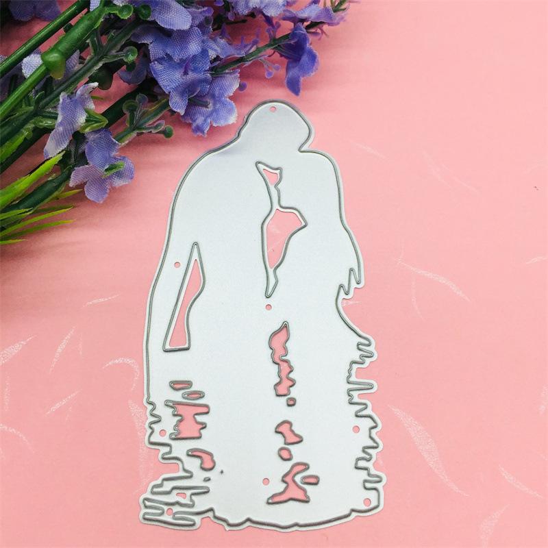 Art Pattern of Lovers Falling In Love Metal Steel Cutting Dies Stencils Scrapbooking Craft Die 3D DIY Festival Card Making