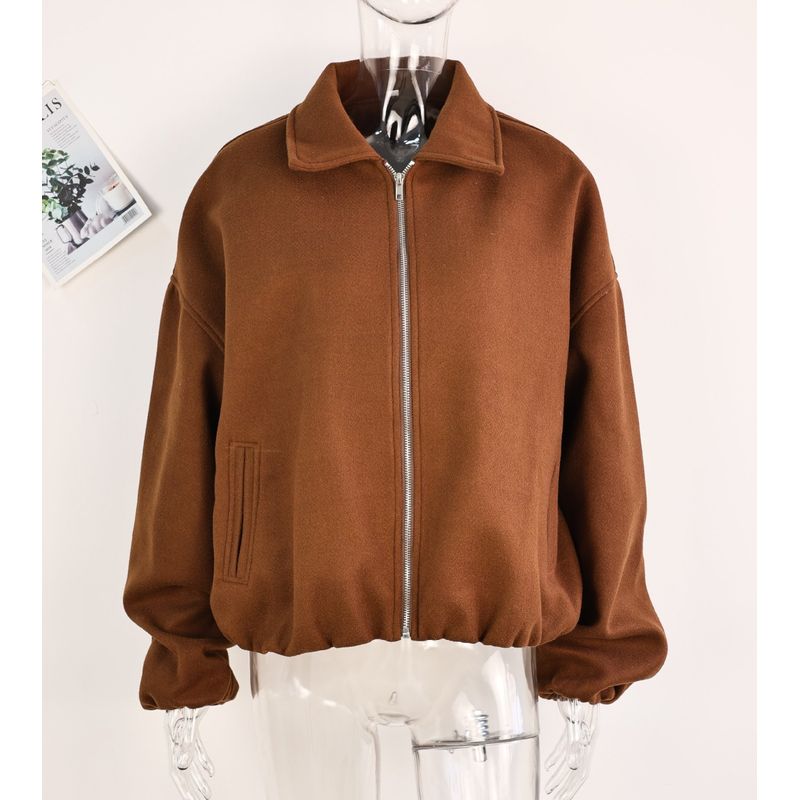 

Европа и Америка Трансграничный 2025 Весна и Осень Новое поступление Ретро Мода Повседневный Коричневый Короткий Свободный Жакет Пальто Женское Пальто Brown 2 L